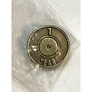 1 year lapel pin employee swag round